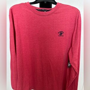 Beverly Hills Polo Club Red Long Sleeve Stretch Shirt Mens Large. NWT